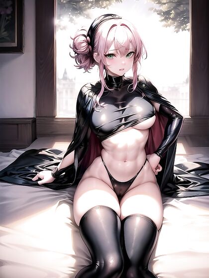 Mistress in Loungewear Teasing and Grabbing Boobs in Seductive Hentai AI Image