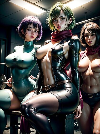 Fit Girl 18+ in Wet, Form-Fitting Clothes Drips Desire in Steamy Hentai AI Image
