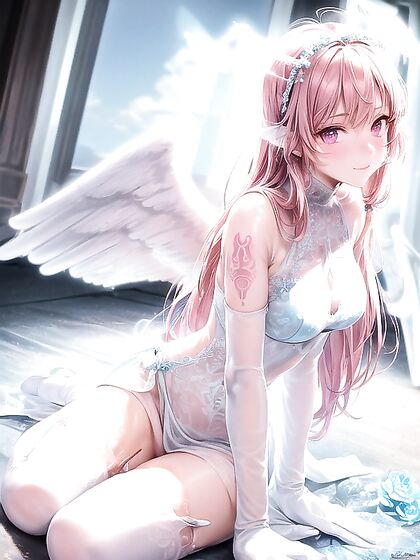 Skinny White-Haired Chick Takes Sexy Selfies in Hentai AI Image