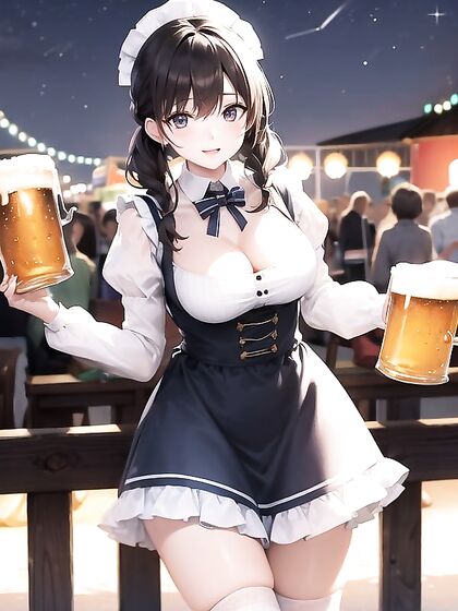 She Wears a Traditional Dirndl at Carnival for Sizzling Hentai AI Image