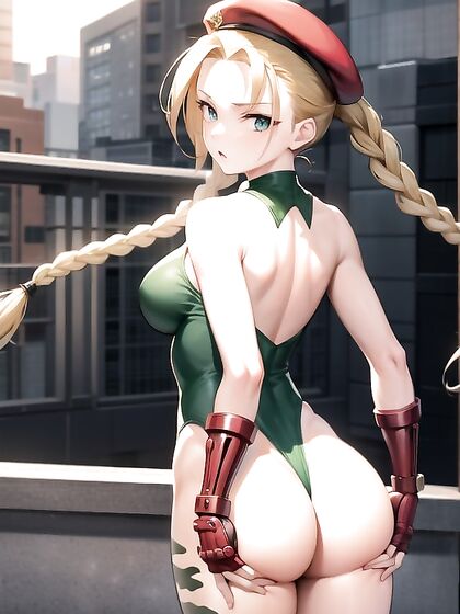 Rooftop at Dusk - Back View Prepares for Intense Hentai Battle Action