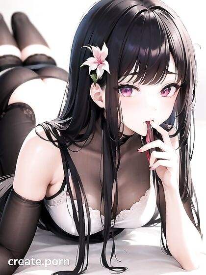 Nezuko Kamado Gets Fucked by Six Men, Double Cocked and Showcasing Sexy Feet in Wild Hentai AI Image