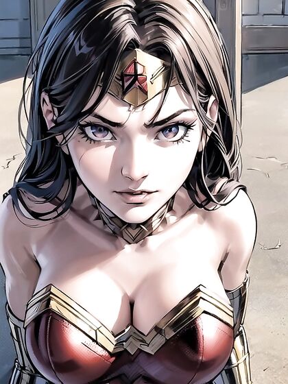 Wonder Woman Bound in Seductive Comic Hentai AI Image
