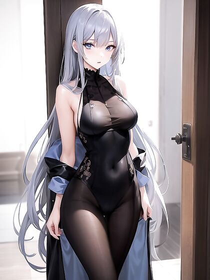 Transparent Dress and Leggings in Seductive Hentai AI Image