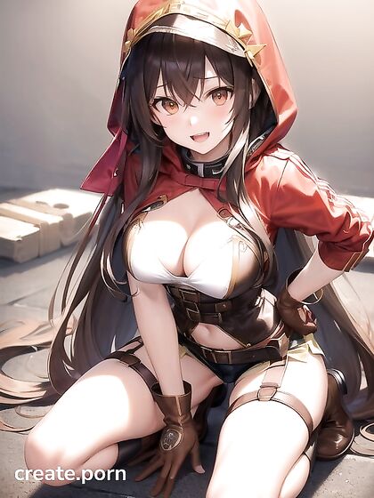 Seductive Brown-Eyed Girl 18+ in Ribbon and Leather Gloves forSTEAMY Hentai Pleasure