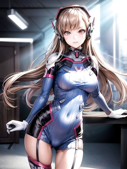 Front View Model Seduces in Steamy  Hentai AI Image