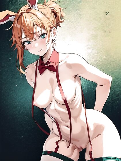 Blushing Mischievously With Hands on Hips - Open-Clothed hentai Pleasure