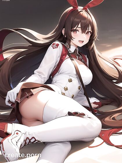 Bangs and White High Boots - Intense Hentai Pleasure with Hair Between Her Eyes