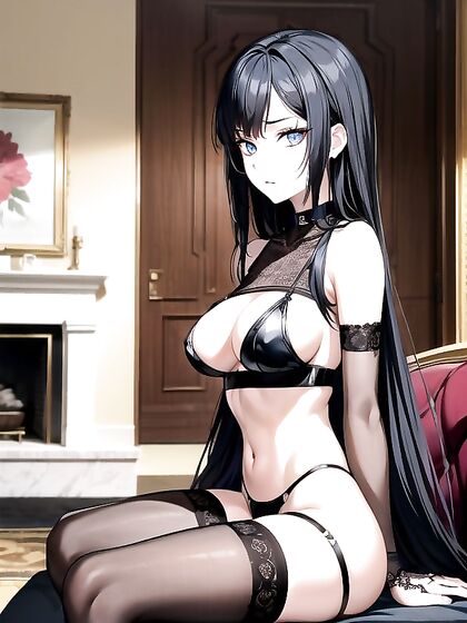 Goth Girl 18+ in All Black Takes Center Stage in Seductive Hentai AI Image