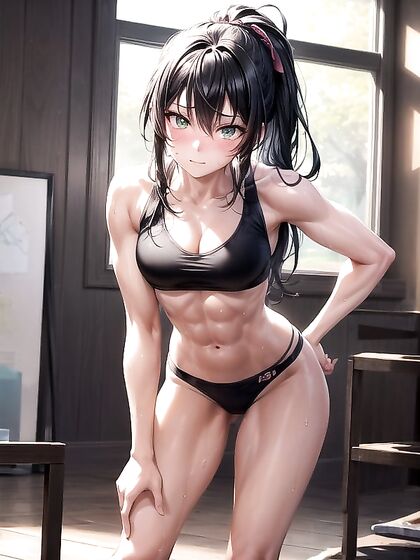 Pale-Skinned Teen 18+ Gets naughty in the Gym for Steamy Hentai AI Image