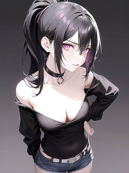 Pale-Skinned Beauty in Jean Shorts and Long Sleeves Nails hentai Pleasure