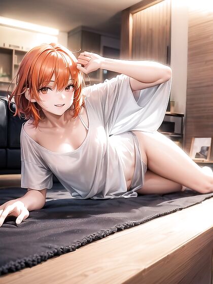 Ultra-Detailed Laying Position with Seductive Bare Feet in Horny Hentai AI Image