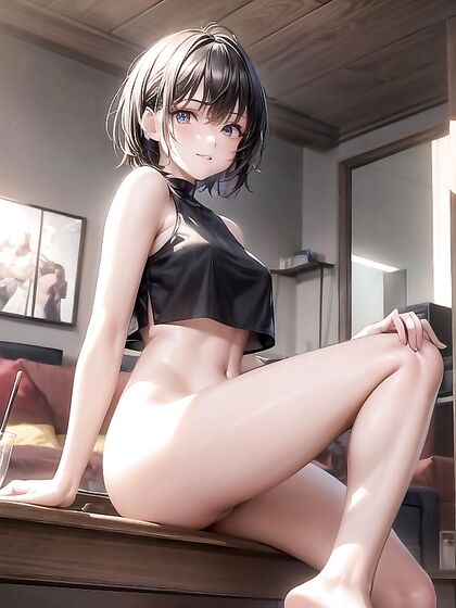 Ultra-Detailed Hentai AI Image - Thong Seduction in the Living Room