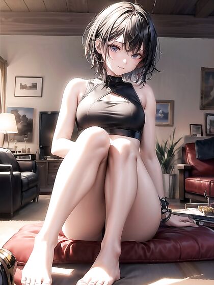 Ultra-Detailed Black-Haired Beauty in Sexy Hentai AI Image