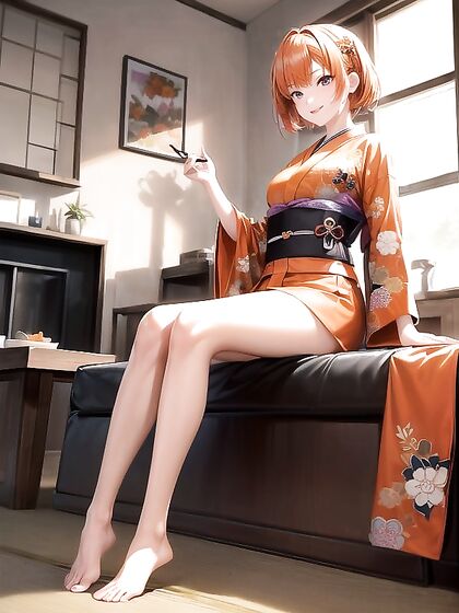 Kimono Clad Beauty Enjoys Ultra-Detailed Happy Hentai Moments