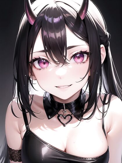 Close-Up Hentai AI Image with a beautiful black-haired beauty at noon