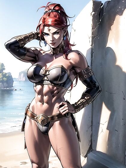 Muscular Biceps Flexing While Staring Intensely at You in This Hentai AI Image