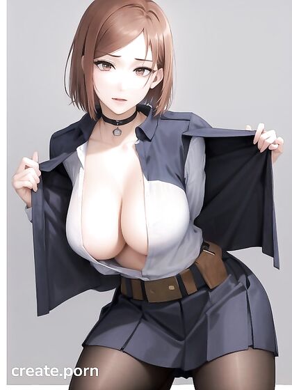 Submissive Cop in Uniform Gets Pleasured in Open-Clothes Hentai AI Image