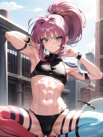 Muscular Barbarian Flexes His Biceps in Intense Hentai AI Image