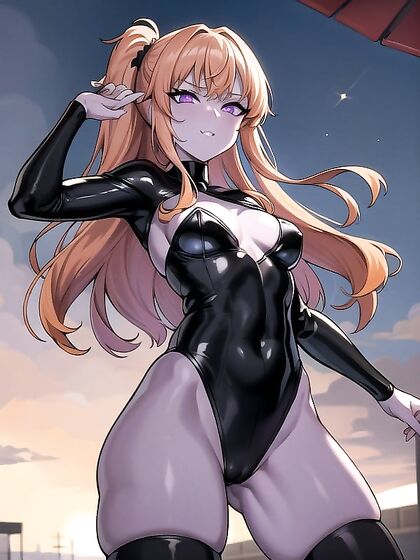 Oasis of Pleasure - Green-Skinned Beauty Seduces a Crowd in Hentai AI Image