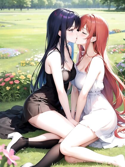 Summer Dress Seduction in a Lush Green Field – High-Res Hentai AI Image