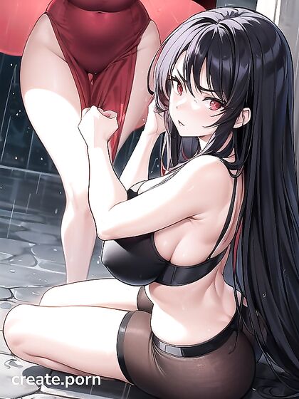 Angry Kneeling Submissive in Intense Hentai AI Image