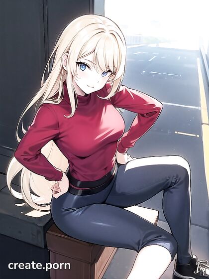 Hot Busty Chick Poses Seductively with Hands on Hips in steamy Hentai AI Image