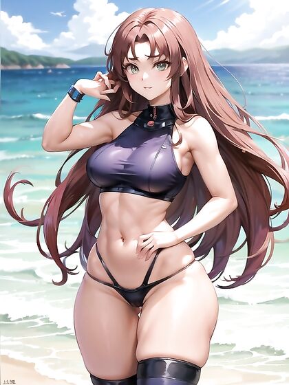 Feel the Sand on Your Skin as the Sunset Over the Ocean in High-Res Hentai Bliss