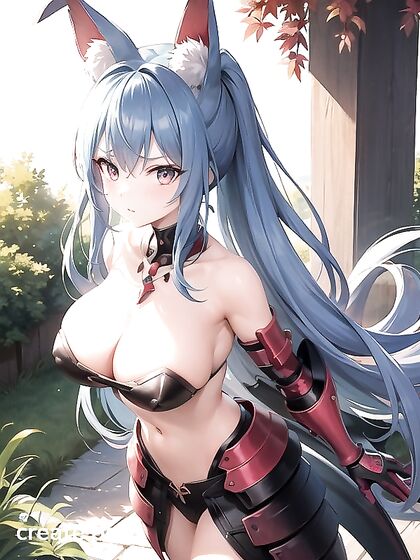 A Girl 18+ Exploring Intimate Pleasures in a Serene Forest, Detailed Beauty Hentai Hentai AI Image