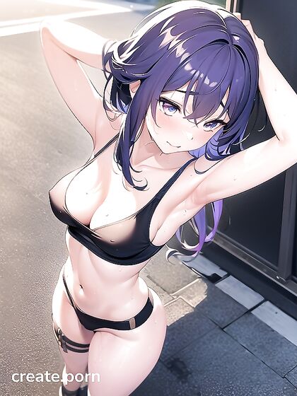 ThighsExposed in WetClothes with SleevelessTshirt Hentai Pleasure