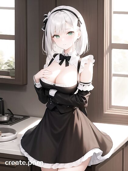 Fit Goddess with Green Eyes Seduces in theKitchen forSTEAMY Hentai Fun