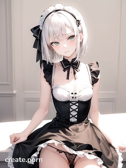 Green-Eyed Beauty Blushes While Staring Intensely at You in This hentai AI Fantasy
