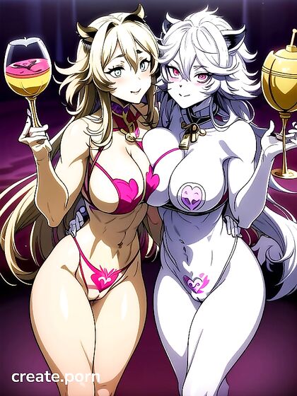 Detailed Close-Up of White-Haired Beauty's Vaginal Opening in Hentai Ecstasy