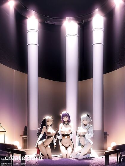 Purple-Eyed Vixens Show Off Their Curves with Seductive Poses in Steamy Hentai AI Image