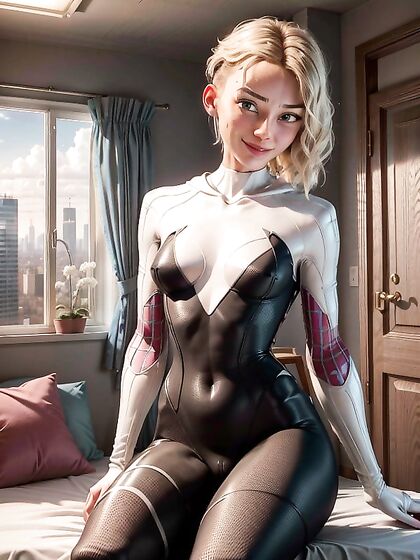 Gwen Stacy and Happy Enjoy Intimate Bedroom Fun in hentai Hentai AI Image