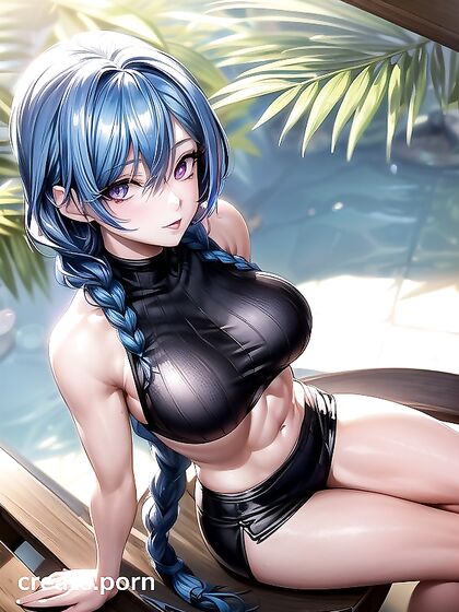 Sunny's Ultra-Detailed Underboob Action in Seductive Hentai AI Image