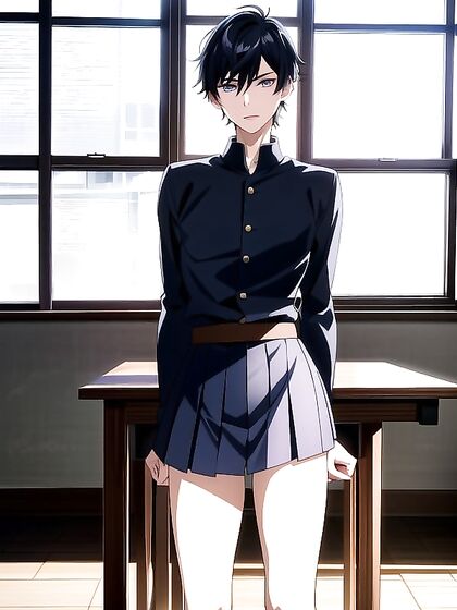 Boy 18+ and Man Standing in Classroom for Steamy Hentai AI Image