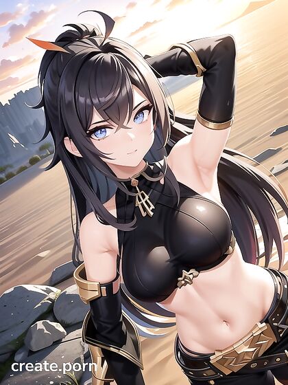 Dehya from Genshin Impact Strips Down in Armor for Explicit Hentai AI Image