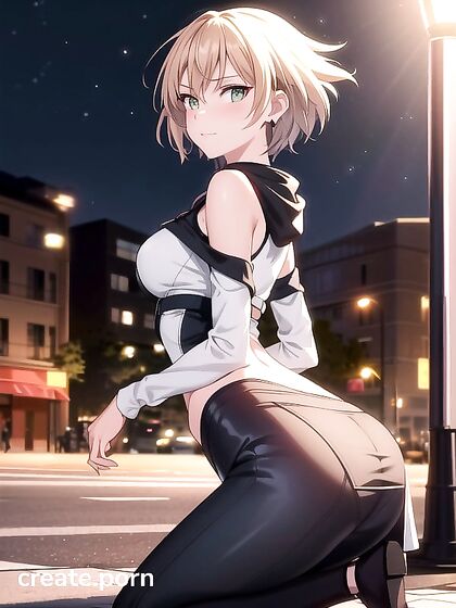 Big Breasted Babe in Leggings Stares Seductively at You in Steamy Hentai AI Image