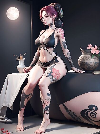 Over-the-Shoulder Bare Feet Hentai AI Image with Intense Pleasure