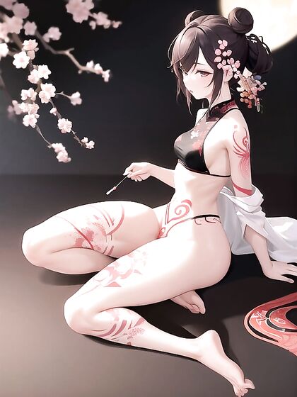 Cherry Blossom Hanfu Beauty Seduces on Mountain Floor inErotic hentai Fantasy