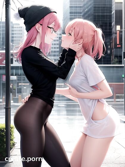 Hentai Girl 18+ with Big Round Glasses Gets Seduced in Steamy Hentai AI Image Image