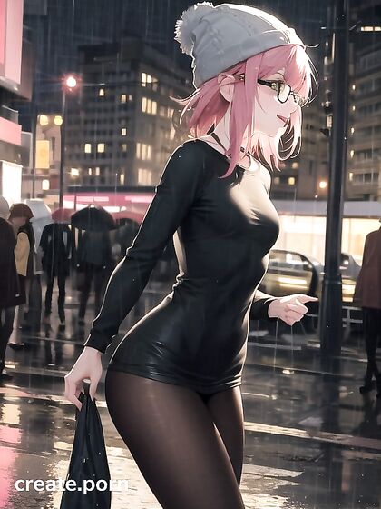 Horny Girl 18+ with Big Round Glasses Gets Wild in Hentai AI Image