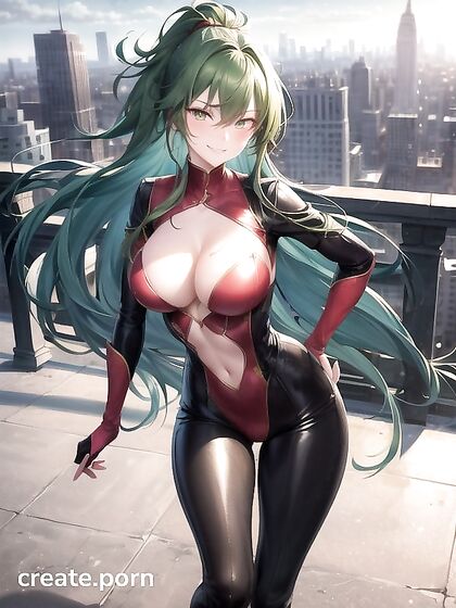 Devilish Pleasures - Long Dark Green Hair in Sinful Hentai AI Image