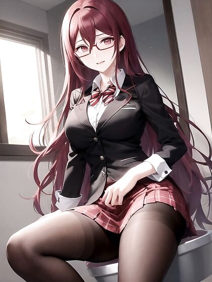 Touko Fukawa from Danganronpa Wears Round Glasses for Steamy Yandere Hentai AI Image