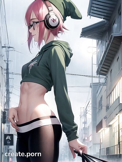 Horny Girl 18+ with Big Round Glasses Gets Wild in Steamy Hentai AI Image