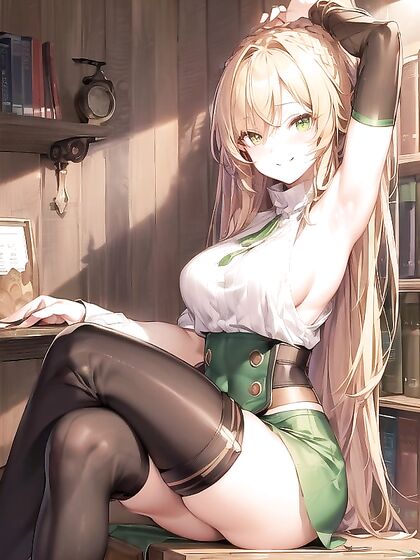 Long Fluffy Light Green Hair Hentai for Intense Pleasure Sessions