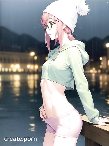 Hentai Chick with Big Circular Glasses Gets naughty in Steamy Hentai AI Image Image