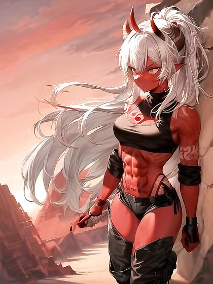 Slim Fit Babe in Black Sports Bra, Yellow Eyes, Handwraps, and Green Pants