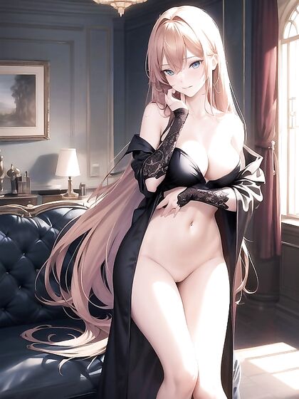 Seductive Dark Orange Haired CatGirl 18+ in Steamy Hentai AI Image